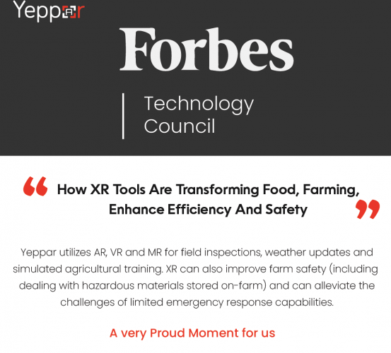 Proud moment for Yeppar Family as we are featured in one of the most prestigious global magazine “Forbes”